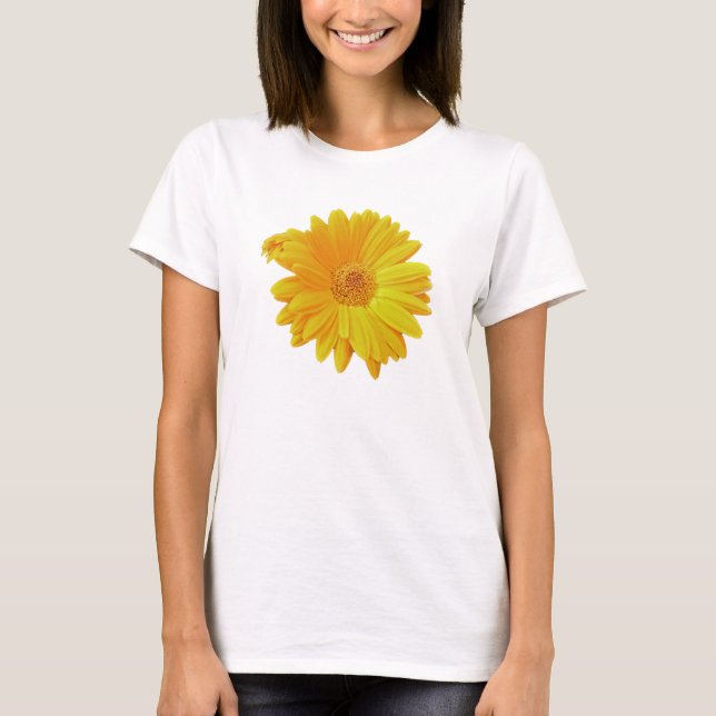 Camiseta Gerbera Daisy (Gerbera hybrida) - Amarillo (Anverso)