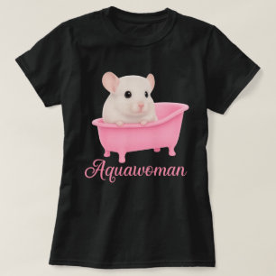 Camiseta Gerbil Aquawoman en una Bañera Rosa   Roedor Kawai