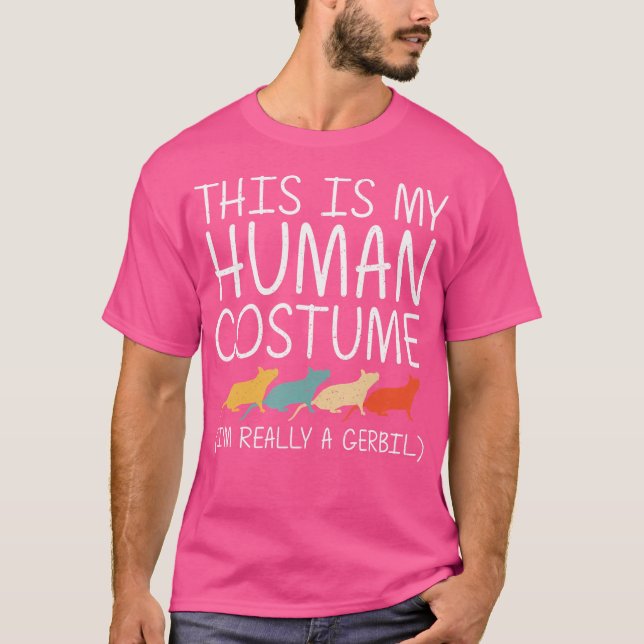 Camiseta Gerbil Halloween Human Gnawer Mascota Easy Diy (Anverso)