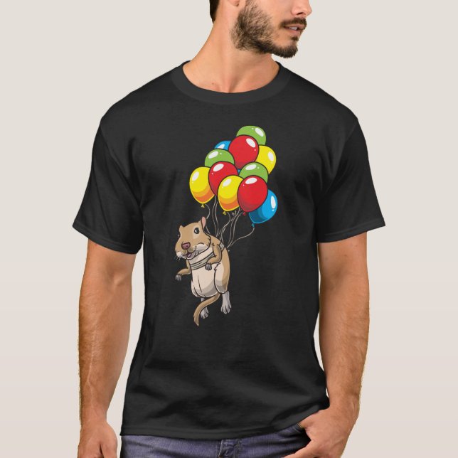 Camiseta Gerbil mongol con globos (Anverso)