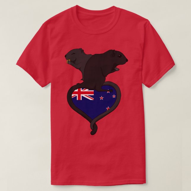 Camiseta Gerbil Nueva Zelanda oscuro (Diseño del anverso)
