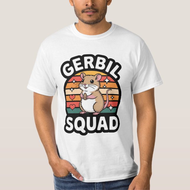 Camiseta Gerbil Squad Cute Retro Gerbil Lover Design (Anverso)