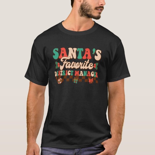 Camiseta Gerente de distrito Santa s Favorito Holly Xmas Ch (Anverso)