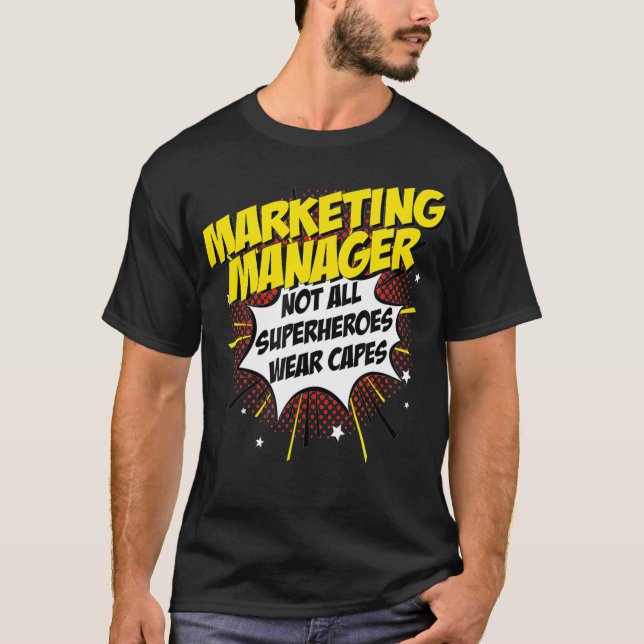 Camiseta Gerente de marketing Superhéroe Funny Comic Tee Gi (Anverso)