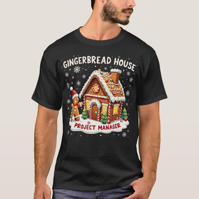 Camiseta Gerente de Proyecto de Casa de Jengibre Navideña F (Anverso)