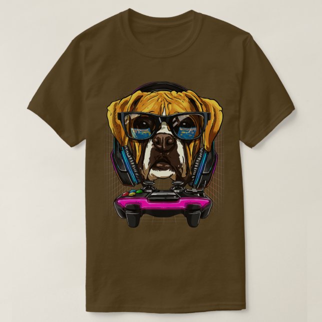Camiseta German Boxer Dog  Computer Video Game Lover Gaming (Diseño del anverso)