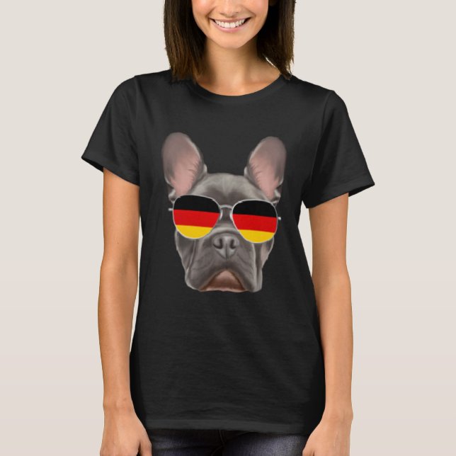 Camiseta German Flag French Bulldog Dog Germany Pocket (Anverso)