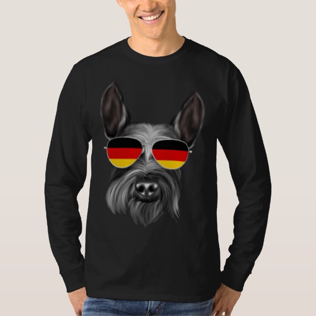 Camiseta German Flag Giant Schnauzer Dog Germany Pocket (Anverso)