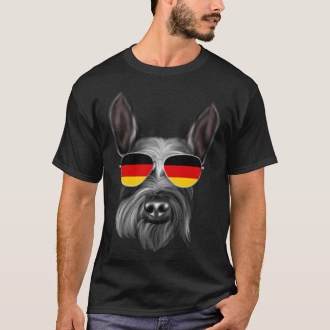 Camiseta German Flag Giant Schnauzer Dog Germany Pocket (Anverso)