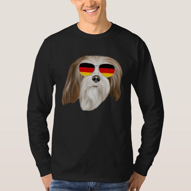 Camiseta German Flag Lhasa Apsos Dog Germany Pocket (Anverso)