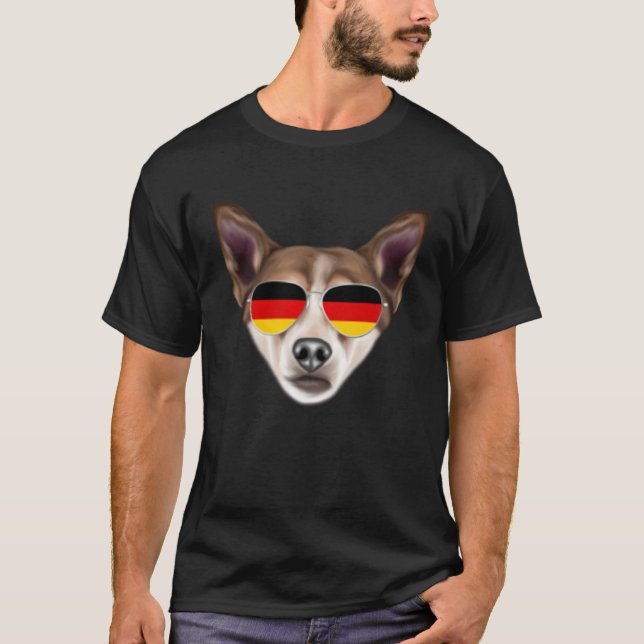 Camiseta German Flag Norwegian Lundehund Dog Germany Pocket (Anverso)