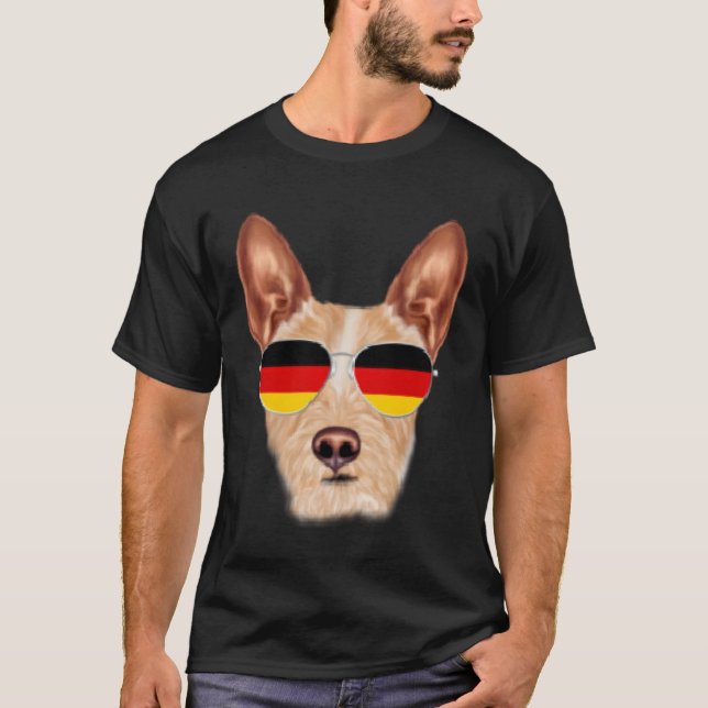 Camiseta German Flag Portuguese Podengo Pequeno Dog Germany (Anverso)