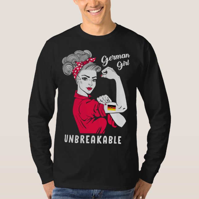Camiseta German Girl Unbreakable Strong German Girl Flag (Anverso)