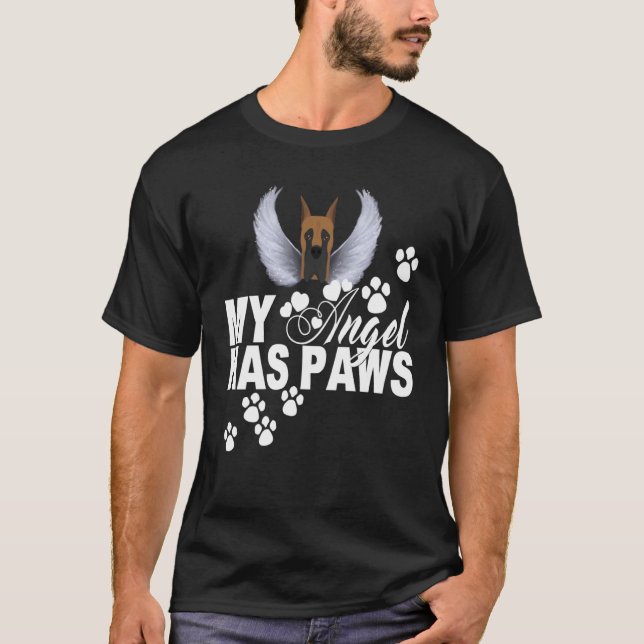 Camiseta German Great Dane Dog  My Angel Hat Paws Pet (Anverso)