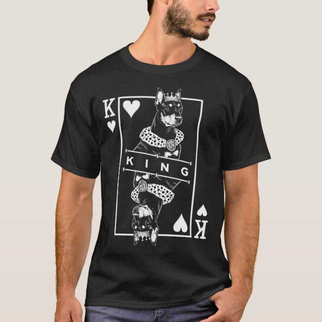 Camiseta German Pinscher King Of Hearts  Dog  Pop (Anverso)