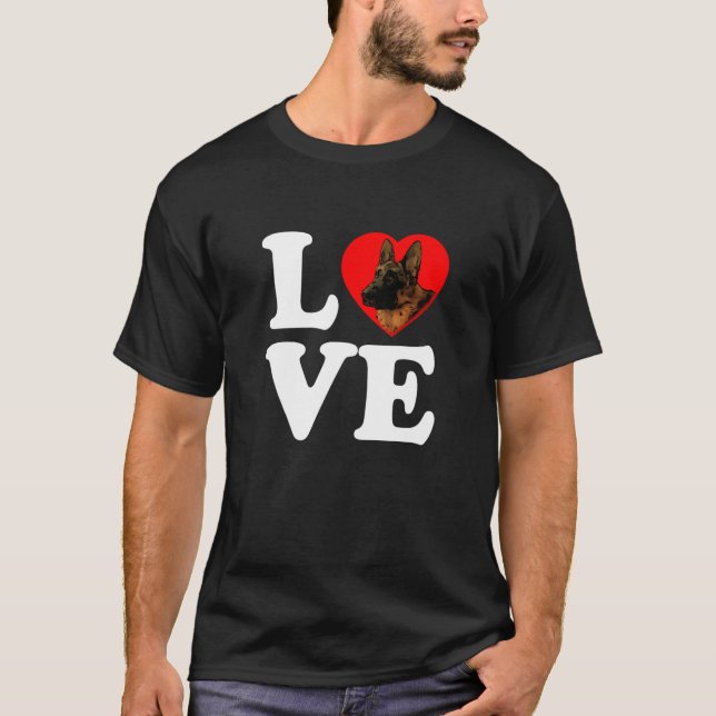 Camiseta German Sheherd Fog GSD Love Heart (Anverso)