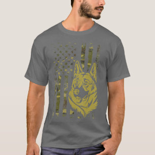 Camiseta German Shepherd American USA Camo Flag Dog Lover
