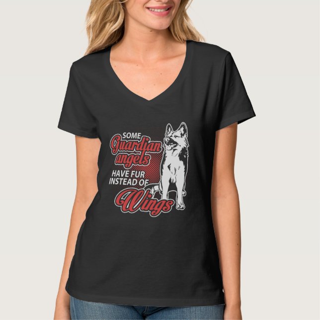 Camiseta German Shepherd Angel Have Fur Instead Wings (Anverso)