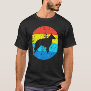 Camiseta German Shepherd Dog Breed Silhouette Retro 1970s C