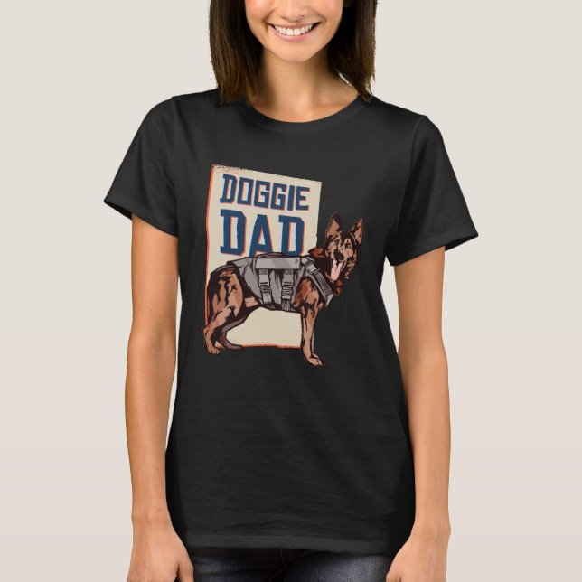Camiseta German Shepherd Dog  German Shepherd Doggie Dad (Anverso)