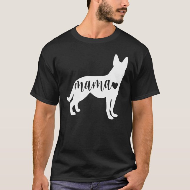 Camiseta German Shepherd Dog Mama With Heart (Anverso)