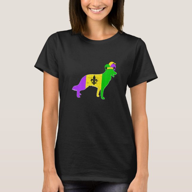 Camiseta German Shepherd Dog Mardi Gras Carnivals Funny Pup (Anverso)