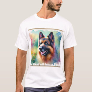 Camiseta German Shepherd Dog Watercolor Painting 061024AREF