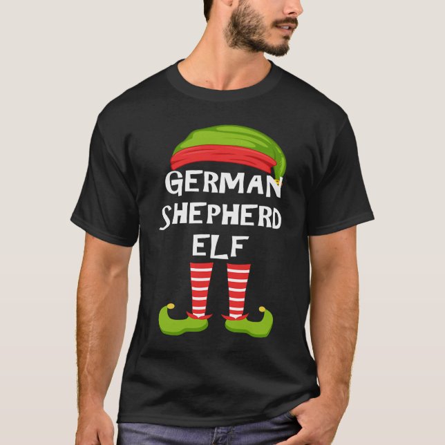 Camiseta German Shepherd Elf Matching Family Christmas Part (Anverso)