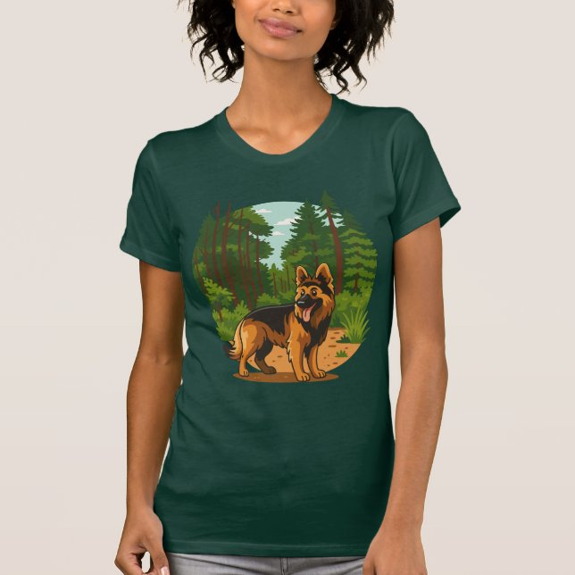 Camiseta German Shepherd Forest Adventure Dog  (Anverso)