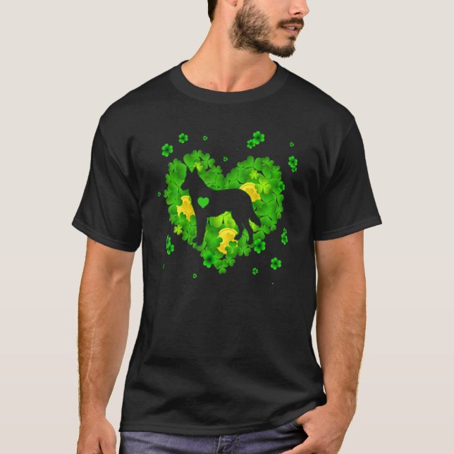 Camiseta German Shepherd Irish Shamrock St Patrick Day Dog (Anverso)