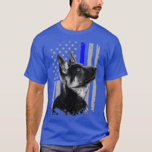 Camiseta German Shepherd K9 Unit Thin Blue Line Flag Police