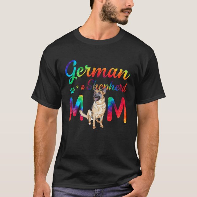 Camiseta German Shepherd Mom Tie Dye Dog Mom Mothers Day (Anverso)