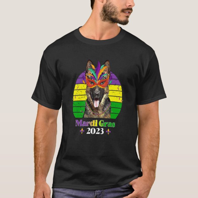 Camiseta German Shepherd Party Dog Mardi Gras 2023 (Anverso)