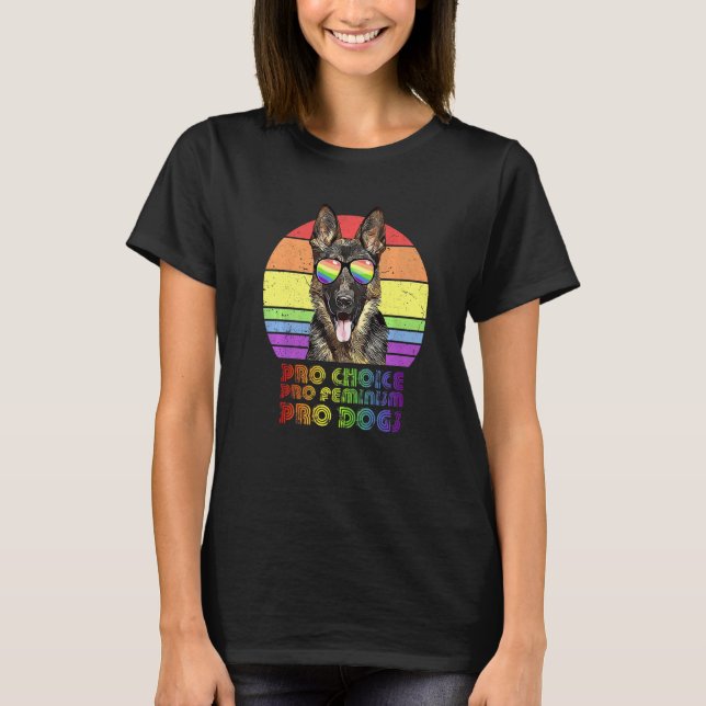 Camiseta German Shepherd Pro Choice Pro Feminism Pro Dogs L (Anverso)