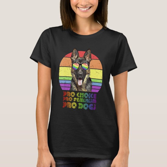 Camiseta German Shepherd Pro Choice Pro Feminism Pro Dogs L (Anverso)