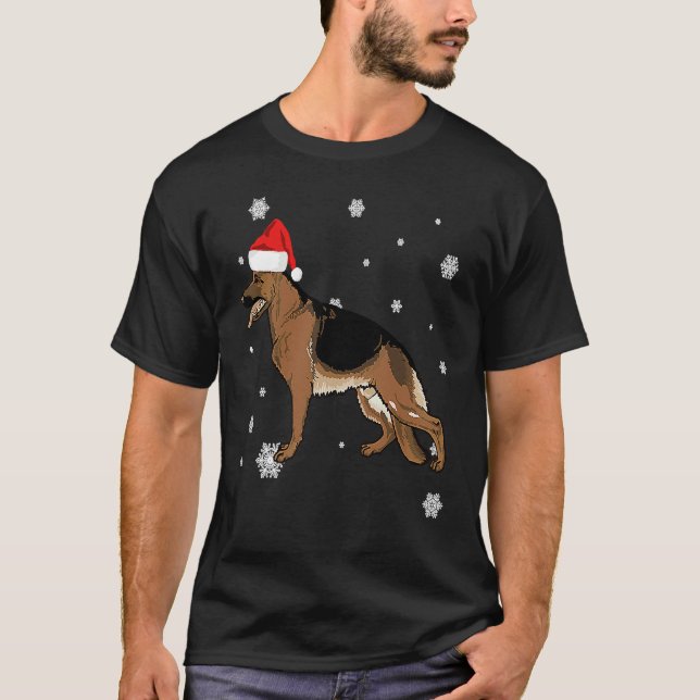 Camiseta German Shepherd Santa Ha Christmas Dog (Anverso)