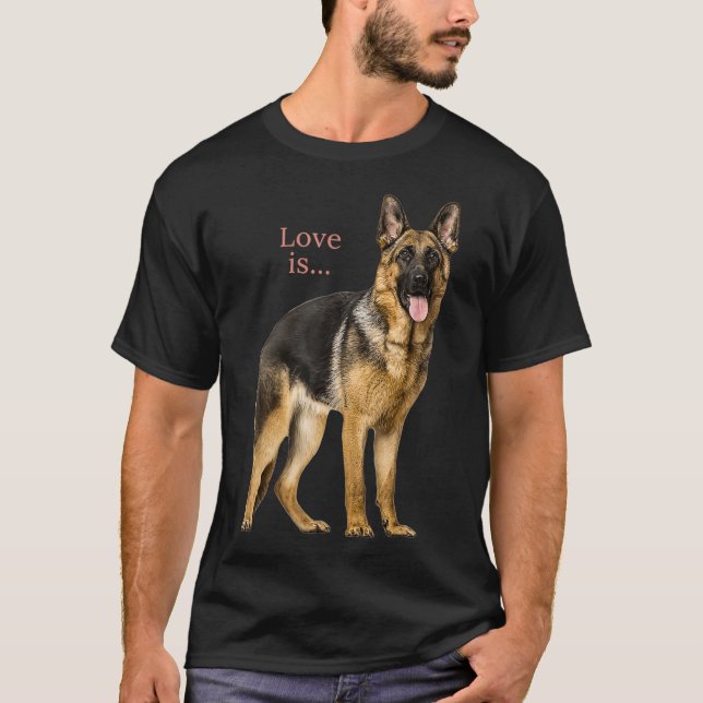 Camiseta German Shepherd  Shepard Dog Mom Dad Love Pet (Anverso)