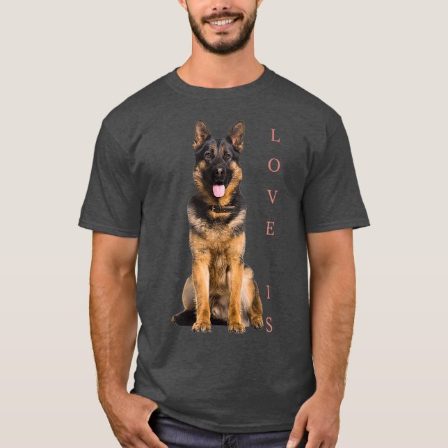 Camiseta German Shepherd  Shepard Dog Mom Dad Love Pet (Anverso)