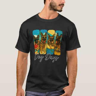 Camiseta German Shepherd Summer Vibes Dog Days Dog Mom Dad