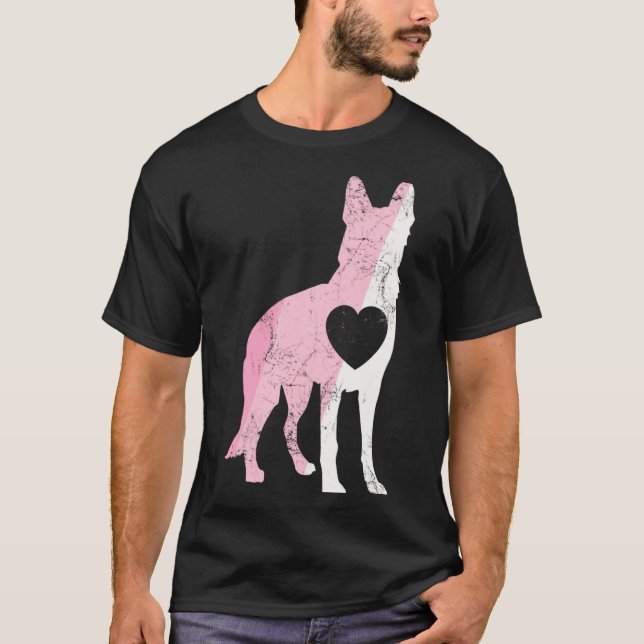 Camiseta German Shepherd Valentines Day Cud Love Dog  (Anverso)