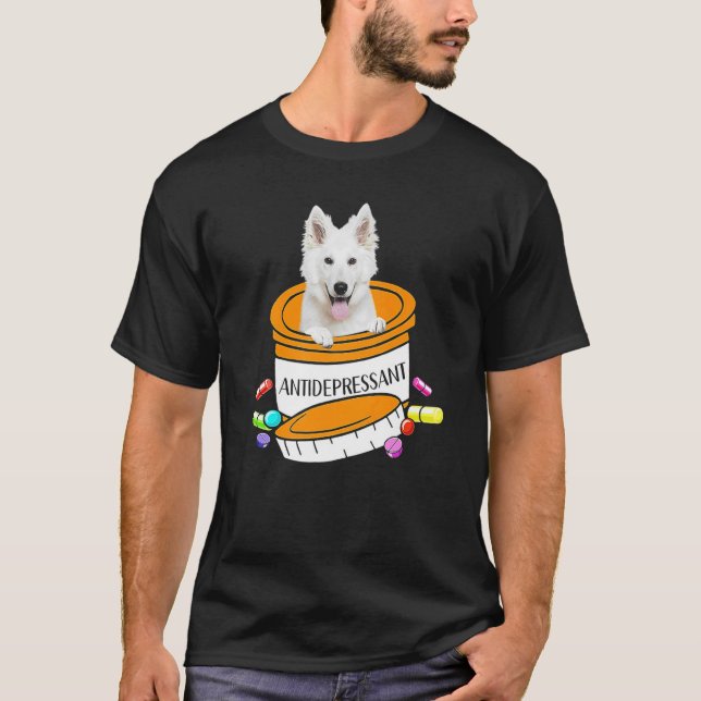 Camiseta German Shepherd White Antidepressant (Anverso)