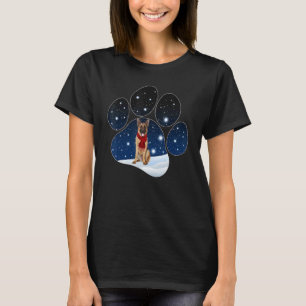 Camiseta German Shepherd Winter Snow Paw Dogs Christmas