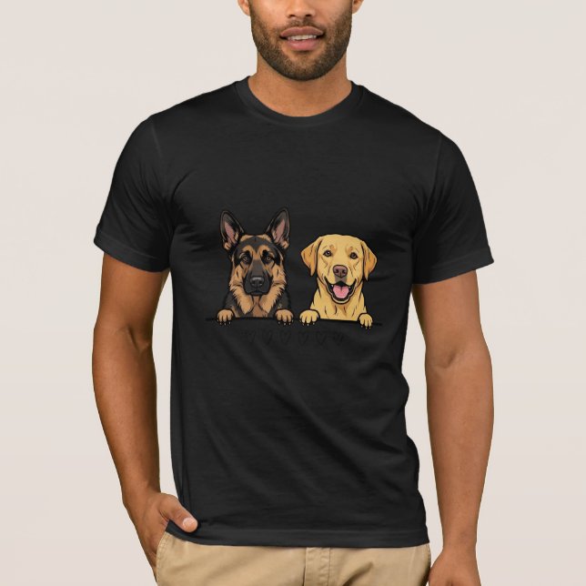 Camiseta German Shepherd & Yellow Lab Best Friends (Anverso)