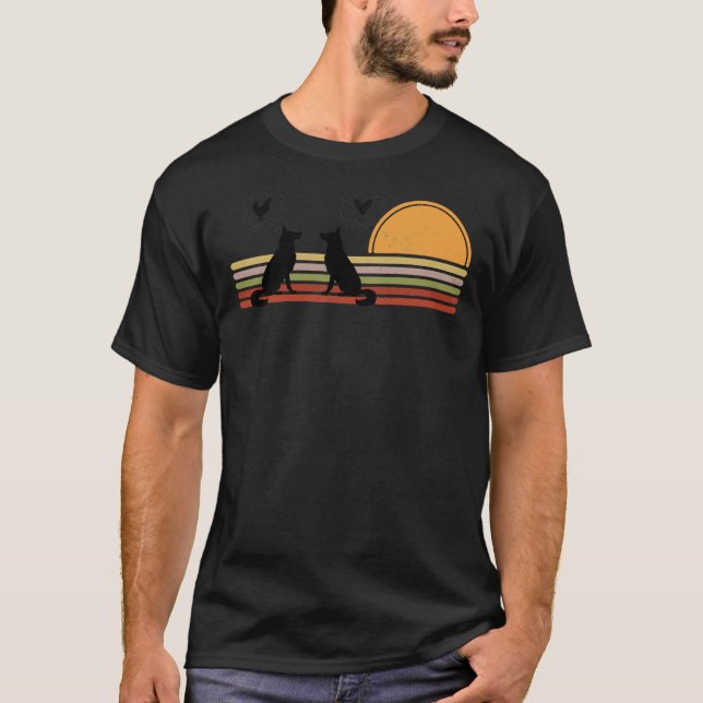 Camiseta German Shepherds Sitting Silhouette Chicken Or Lov (Anverso)