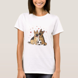 Camiseta German Shepherds with Soccer Ball for Valentine's 