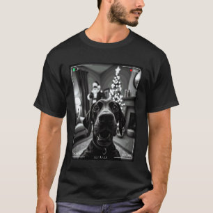 Camiseta German Shorthaired Pointer atrapa a Santa en cámar
