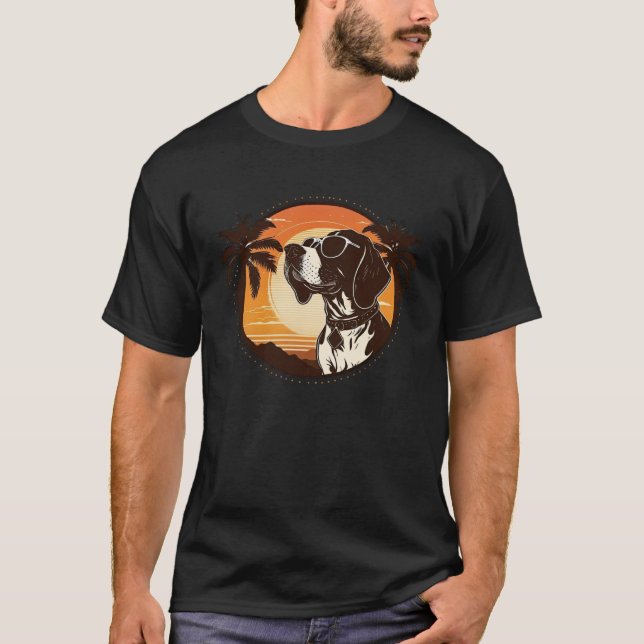 Camiseta german shorthaired pointer Cute Cool Sunglasses (Anverso)