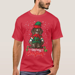 Camiseta German Shorthaired Pointer Dog Greets Merry Christ