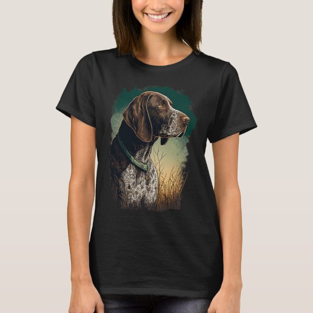 Camiseta German Shorthaired Pointer Dog Portrait Tie and Dy (Anverso)