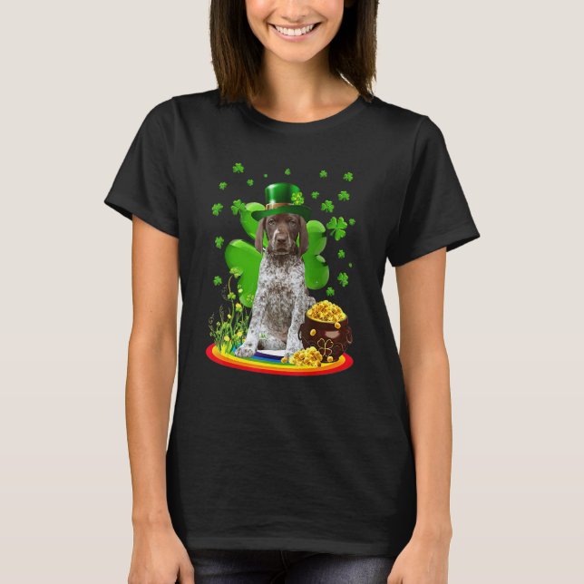 Camiseta German Shorthaired Pointer Dog Shamrock St Patrick (Anverso)